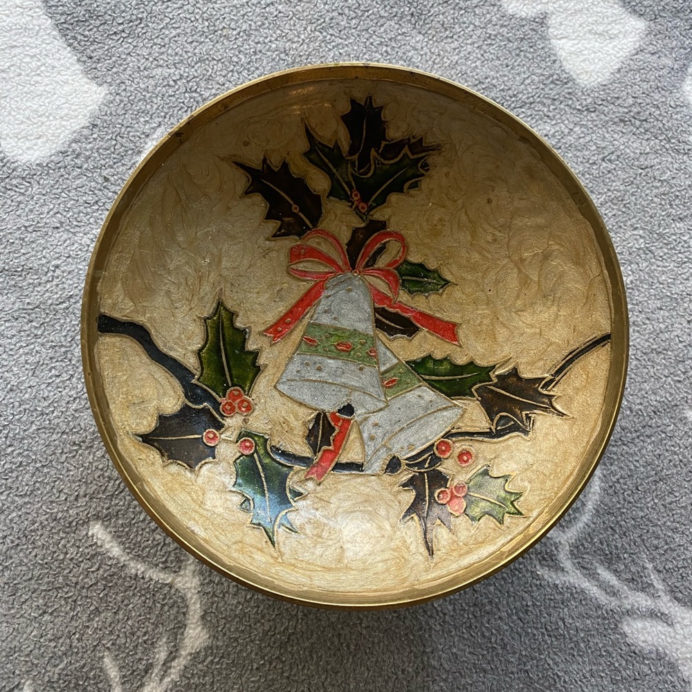 🎄🎅🔔Brass Christmas Holiday Bowl 🔔 🎅🎄